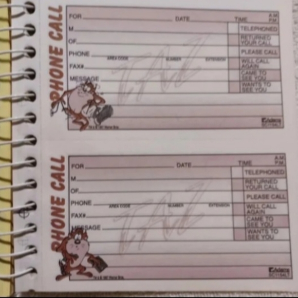Vintage Looney tunes Tasmanian Devil spiral phone message book - Picture 5 of 10